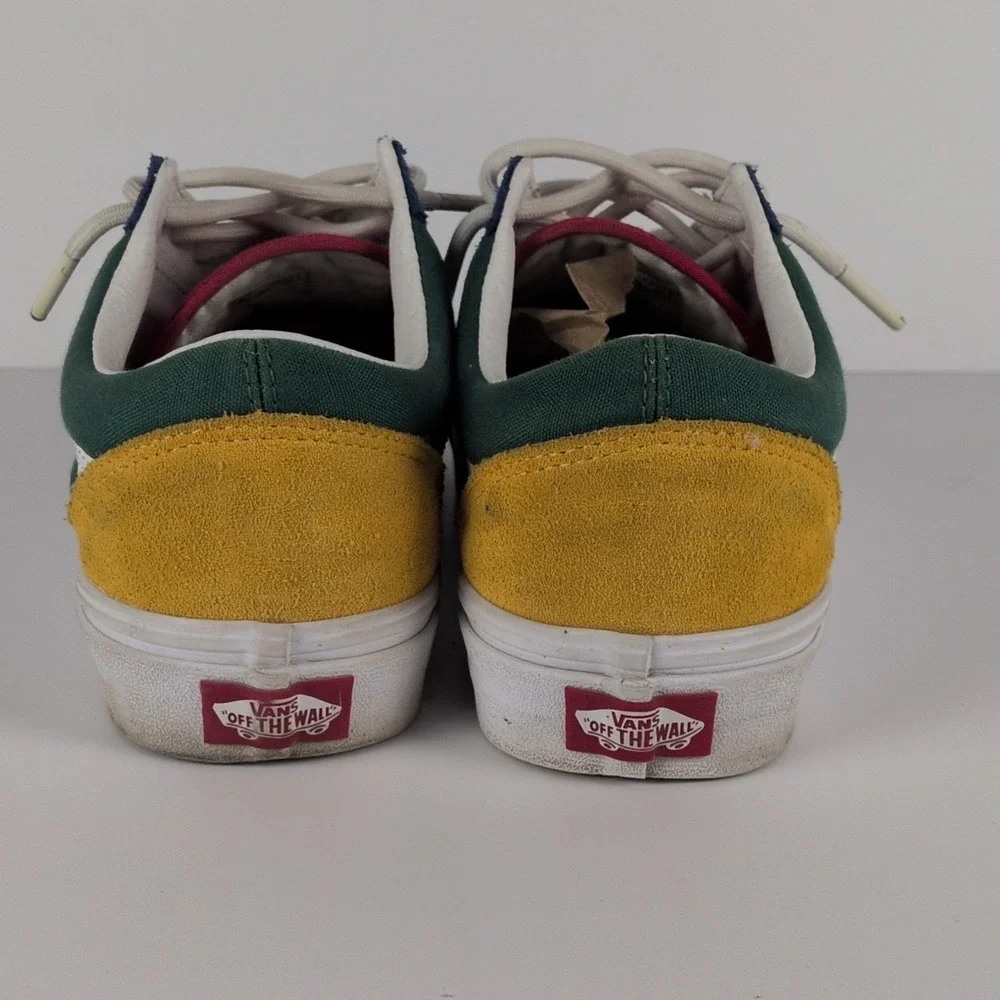 Vans Colorful Suede Shoes Sneakers Mens 8 Womens 9.5 Blue Green Red Yellow